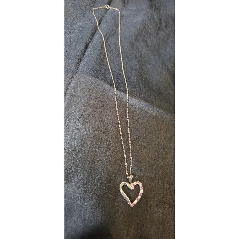 Sterling Silver Necklace 18" Heart